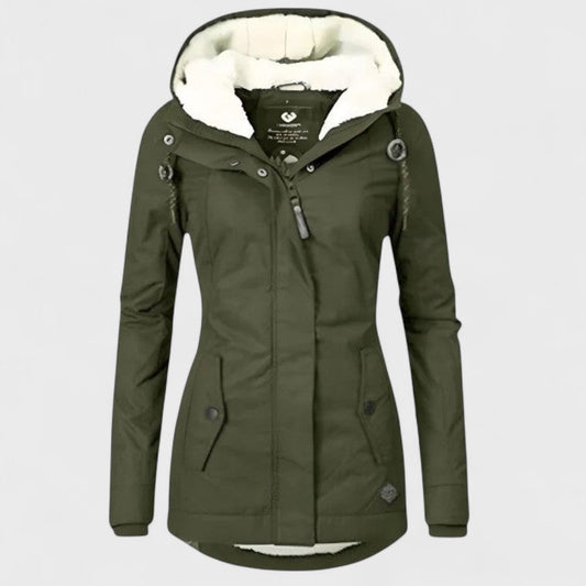 Veste chaude et imperméable à capuche pour femme
