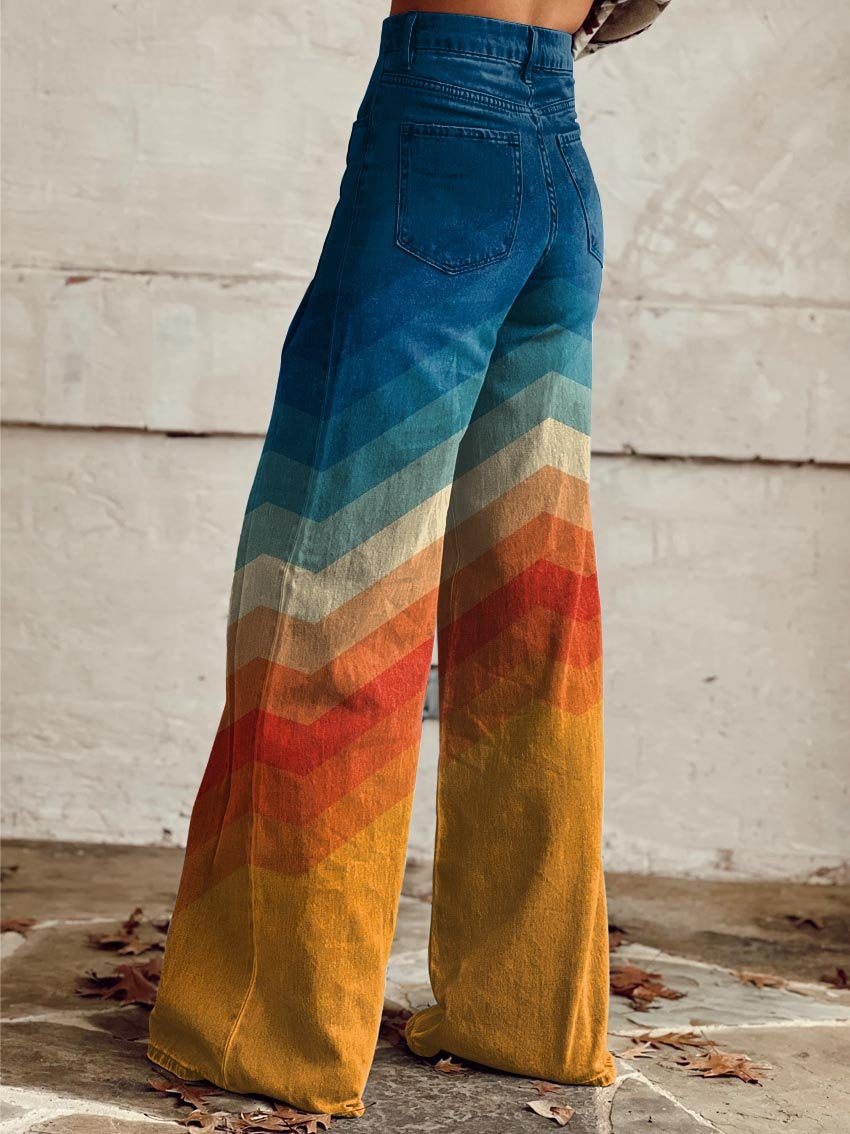 ANNE | Pantalon élégant et moderne à motif zigzag rétro