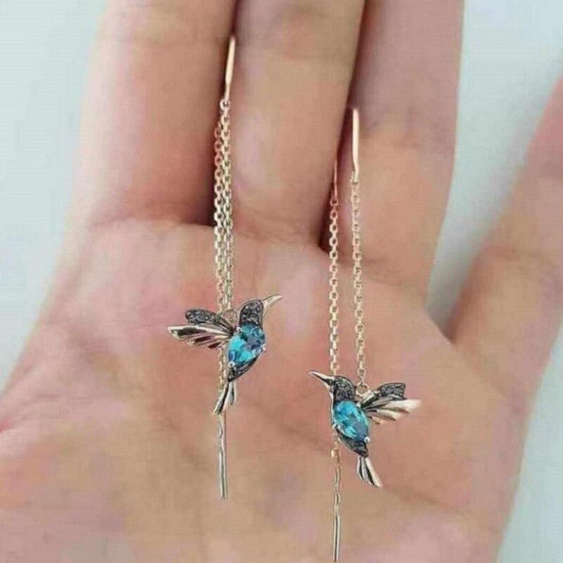 Boucles d'oreilles en forme de colibri 