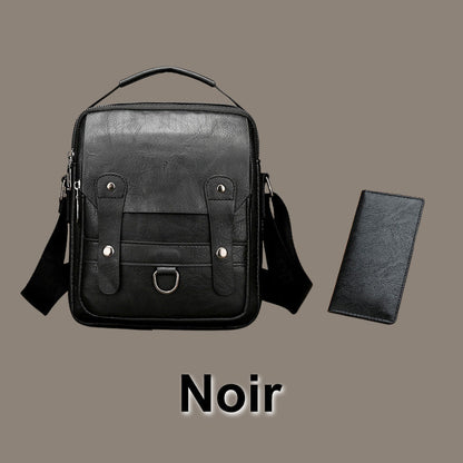 🔥Sac bandoulière tendance en cuir PU pour homme avec portefeuille