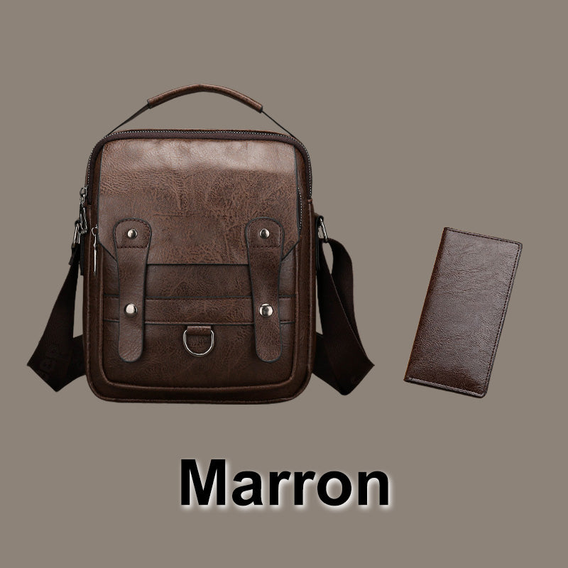 🔥Sac bandoulière tendance en cuir PU pour homme avec portefeuille