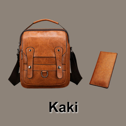 🔥Sac bandoulière tendance en cuir PU pour homme avec portefeuille