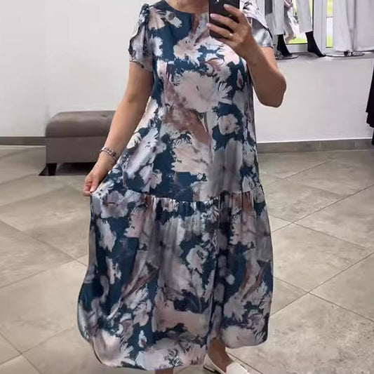 🌸Robe longue fleurie grande taille mode printemps et été 
