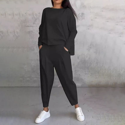 LIANNE | Ensemble deux pièces avec haut à manches longues et pantalon ample