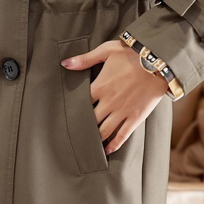 Grande vente 💥 Trench-coat mi-long à revers amincissant pour femme