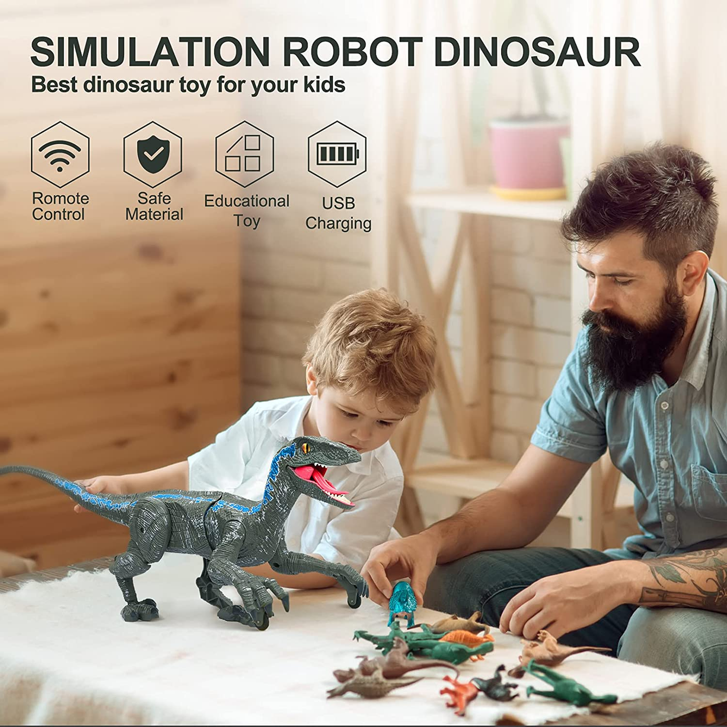 Meilleurs cadeaux pour enfants en 2025 💝 Dinosaure télécommandé réaliste (livraison gratuite) 