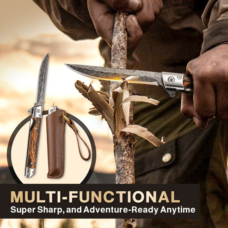 🔥 Grande vente 50% de réduction 🔥🗡️Couteau pliant avec manche en bois pour le travail, la randonnée et le camping ⛺ Achetez-en 1, obtenez-en 1 gratuit 