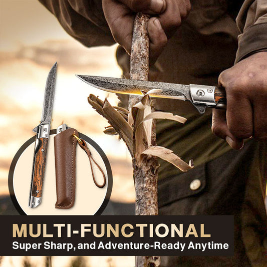 🔥 Grande vente 50% de réduction 🔥🗡️Couteau pliant avec manche en bois pour le travail, la randonnée et le camping ⛺ Achetez-en 1, obtenez-en 1 gratuit 