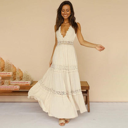 Serena | Robe chic en dentelle à col en V