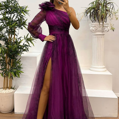 Robe à épaules dénudées en maille imprimée tendance pour femme