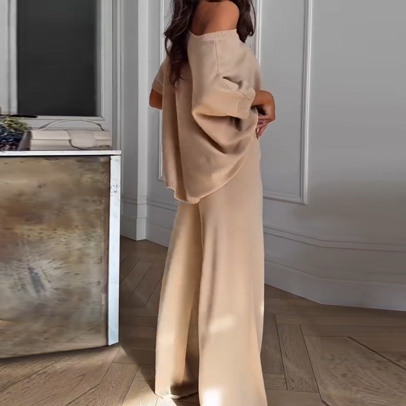 🔥Nouveautés d'été🔥Ensemble deux pièces décontracté pour femme, haut à une épaule et pantalon