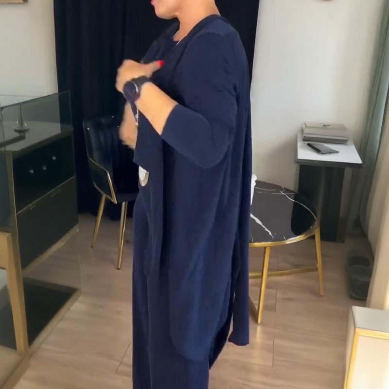 Ensemble élégant 3 pièces avec cardigan long, haut et pantalon 🔥 LIVRAISON GRATUITE 